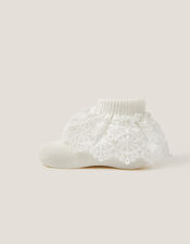 Baby Heart Lace Socks, Ivory (IVORY), large