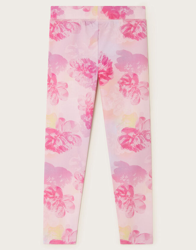 Digital Print Floral Leggings Pink
