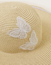 Butterfly Floppy Hat, Natural (NATURAL), large