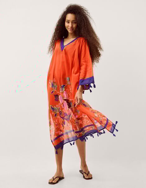 Carmen Floral Print Midi Kaftan, , large