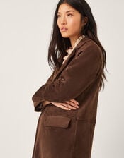 Tove Suedette Trench Coat, Brown (CHOCOLATE), large