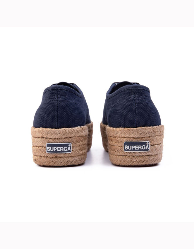 Superga 2790 Cotrope Espadrille Flatforms, Blue (NAVY), large