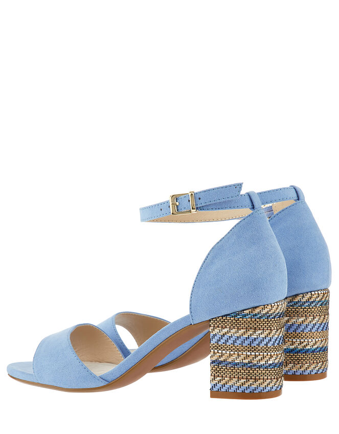 Otto Raffia Block Heel Sandals, Blue (BLUE), large