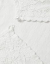 Emilia Lace Scallop Cardigan, Ivory (IVORY), large