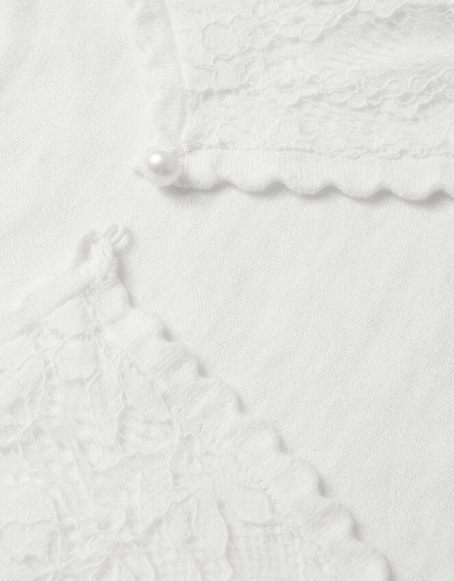 Emilia Lace Scallop Cardigan, Ivory (IVORY), large