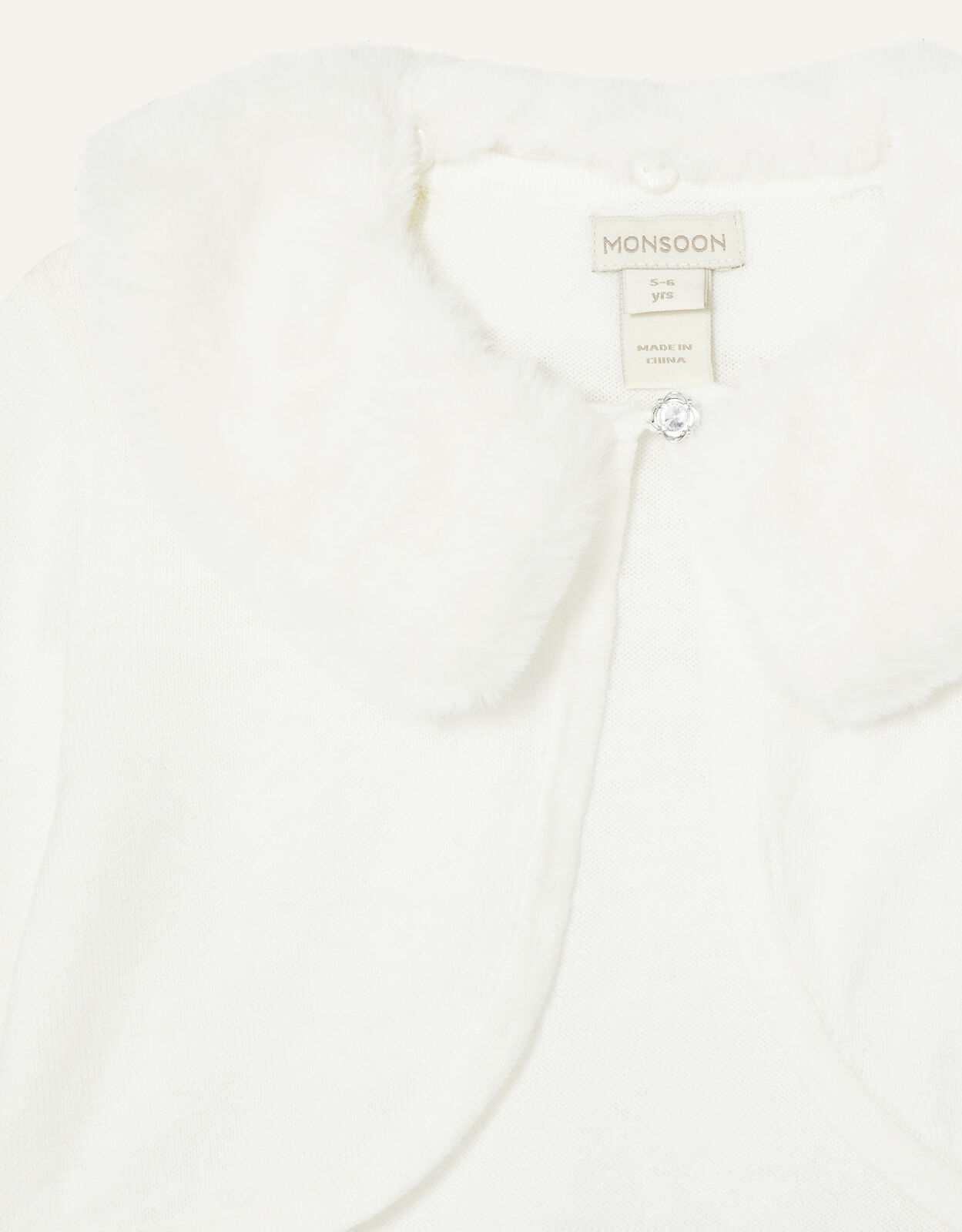 Ivory fluffy cardigan clearance