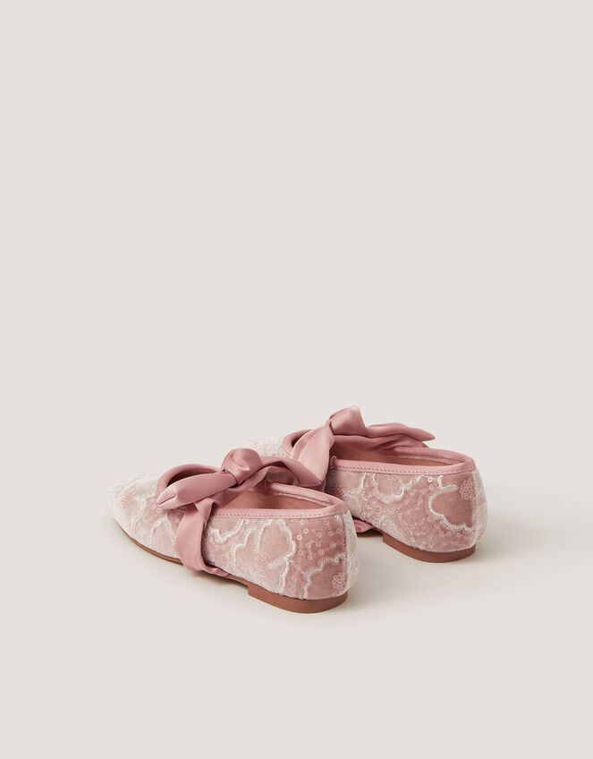 Floral Lace Mary Jane Ballet Flats, Pink (PINK), large
