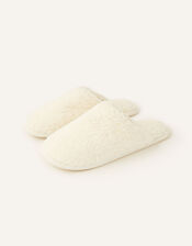 Fluffy Mule Slippers, Ivory (IVORY), large