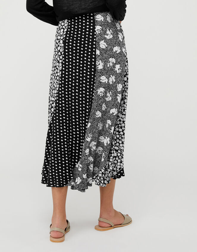 Tana Patch Print Skirt, Black (BLACK), large