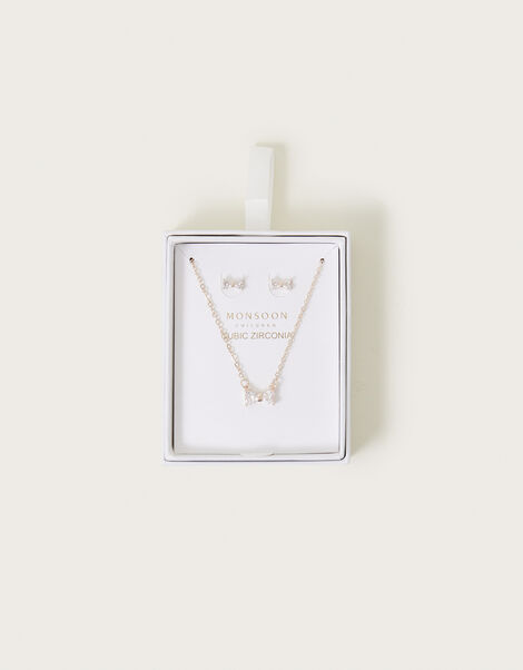 Cubic Zirconia Bow Jewellery Set, , large