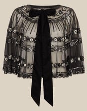 Monsoon x Queens of Archive Jerry Short Sequin Embellished Cape​, , large