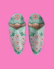 Bohemia Design Babouche Slippers, Green (SAGE), large