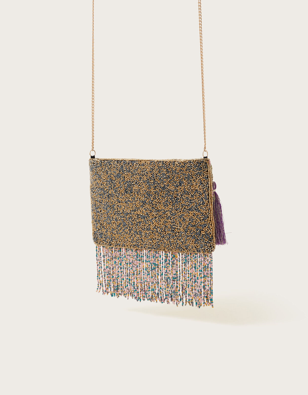 Fringe Hand Beaded Bag