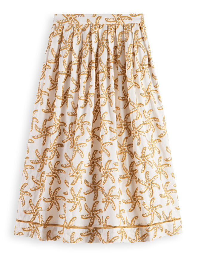 Scotch and Soda Embroidered Maxi Skirt, Natural (NATURAL), large