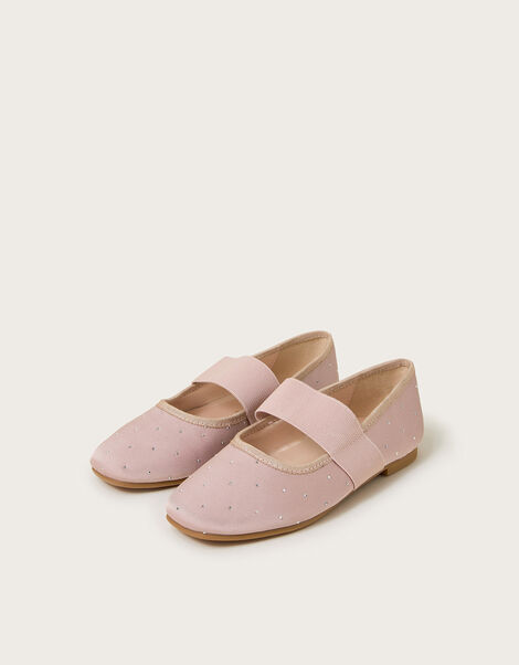 Diamante Elastic Ballet Flats, Pink (PINK), large