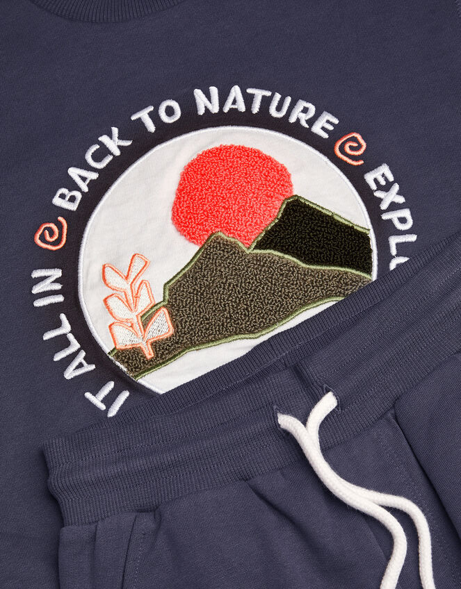 Back To Nature Sweatshirt and Joggers Set, Blue (BLUE), large