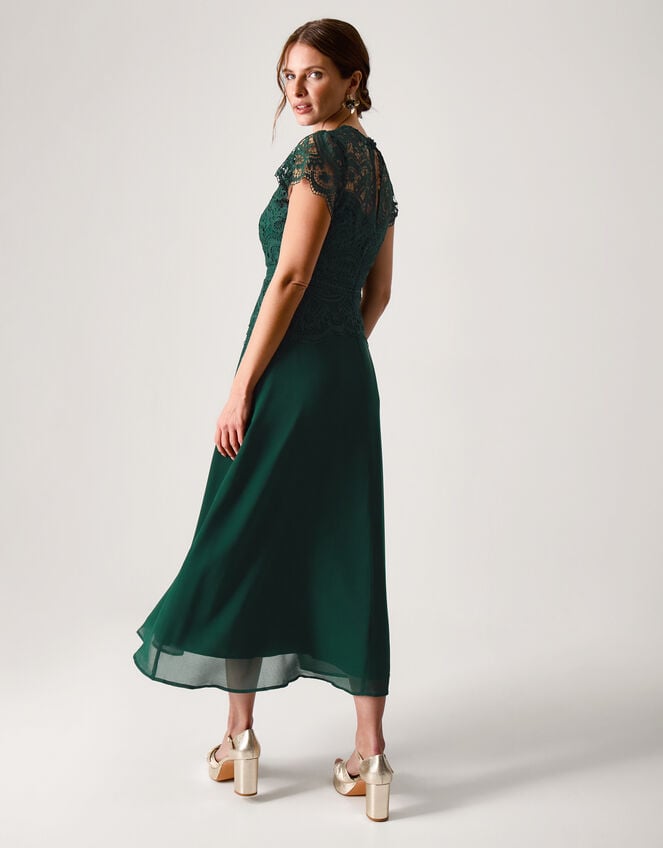 Monica Lace Midi Bridesmaid Dress, Green (GREEN), large