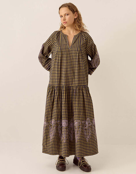 East Dilly Gingham Cotton Dress, Multi (MULTI), large