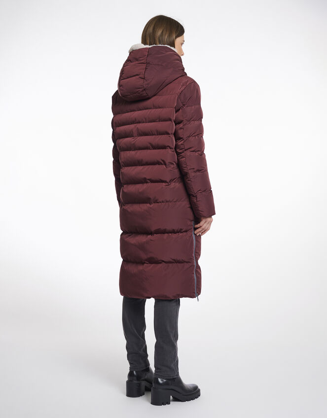 Rino & Pelle Keila Faux Fur Lined Long Puffer Coat, Brown (CHOCOLATE), large