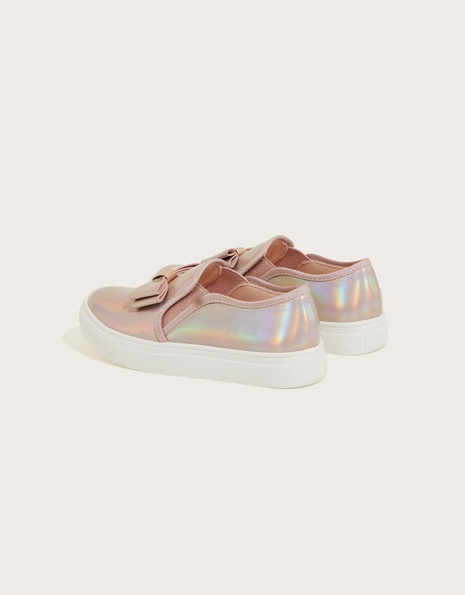 Slip On Bow Trainers, Pink (PINK), large
