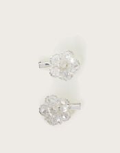 2-Pack Diamante Flower Hair Clips, , large