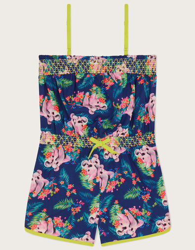 Koala Print Playsuit Blue, Blue (NAVY), large