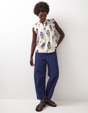 East Lucy Sleeveless Floral Top, Blue (BLUE), large