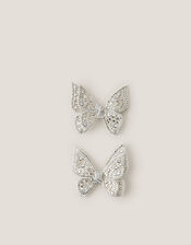 2-Pack Rhinestone Butterfly Hair Clips, , large