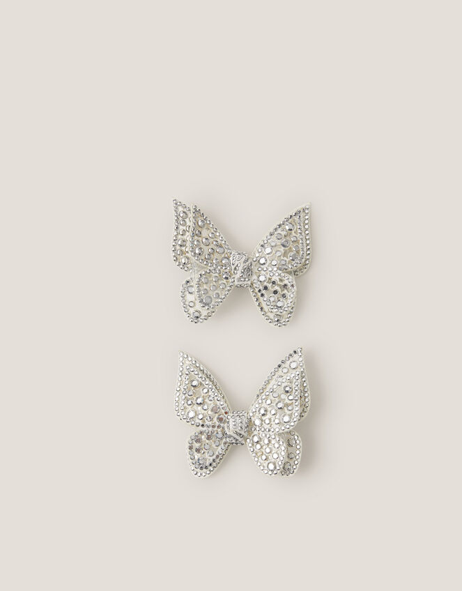 2-Pack Rhinestone Butterfly Hair Clips, , large
