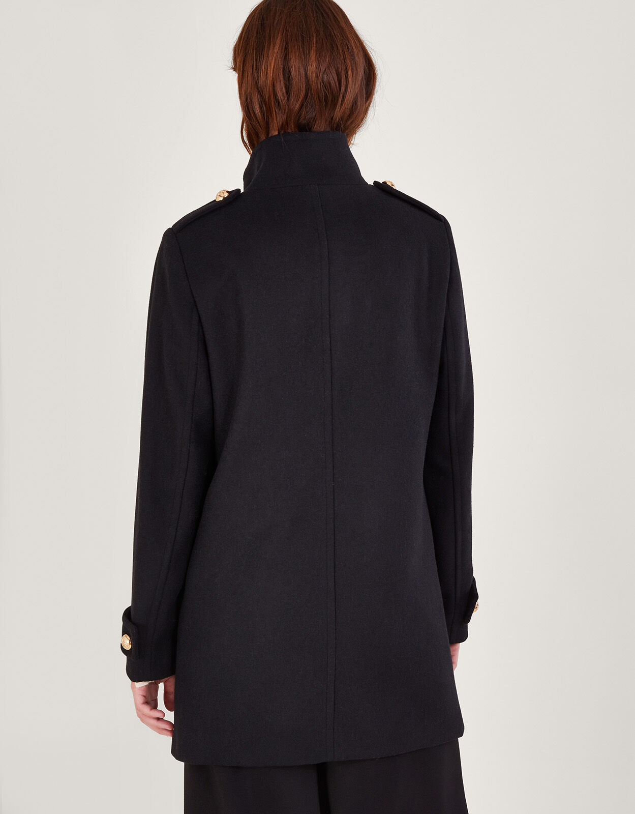Phoebe Double Breasted Pea Coat Black