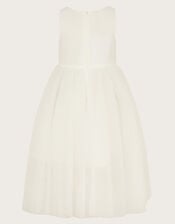Cheryl 3D Flower Scuba Dress, Ivory (IVORY), large