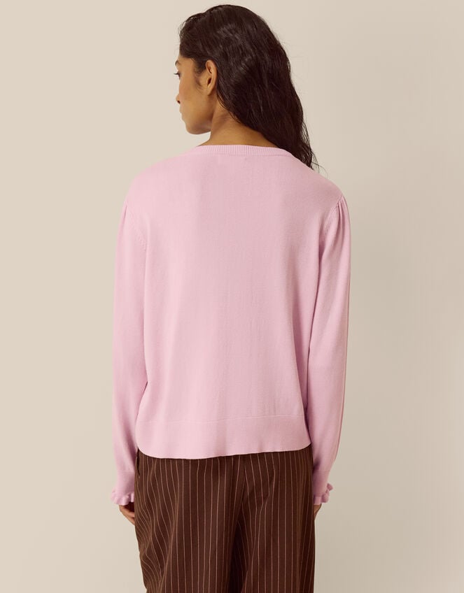 Ruby Frill Cardigan, Pink (PINK), large