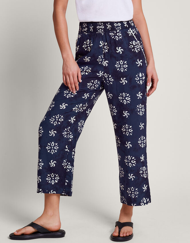 Loretta Batik Pants, Blue (NAVY), large