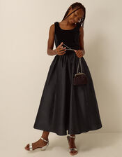 Ohio A-Line Velvet Prom Dress, Black (BLACK), large