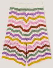 Zigzag Stripe Crochet Culotte Trousers, Multi (MULTI), large