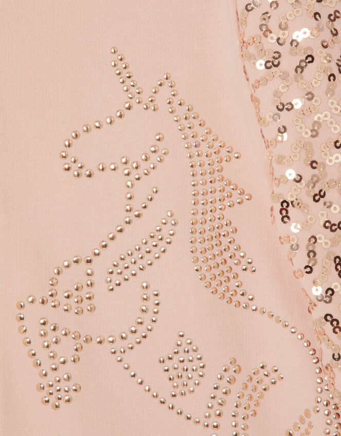 Unicorn Sequin Sleeve Hoody, Nude (NUDE), large