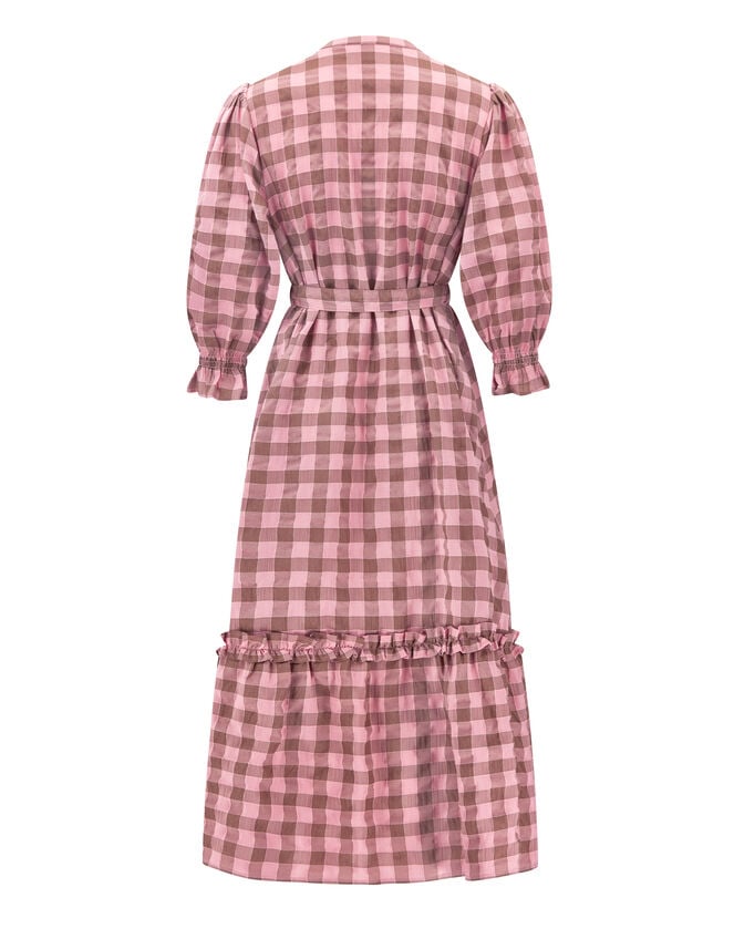 East Alyessia Woven Gingham Midi Dress, Multi (MULTI), large