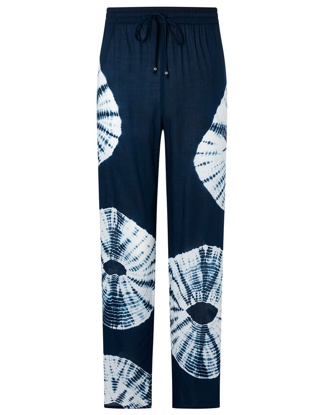 Tie-Dye Wide Leg Trousers in LENZING™ ECOVERO™, Blue (NAVY), large