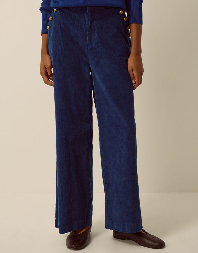 Lucy Corduroy Wide Leg Pants, Blue (COBALT), large