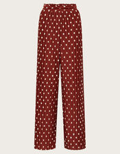 Paris Spot Plisse Trousers, Brown (BROWN), large