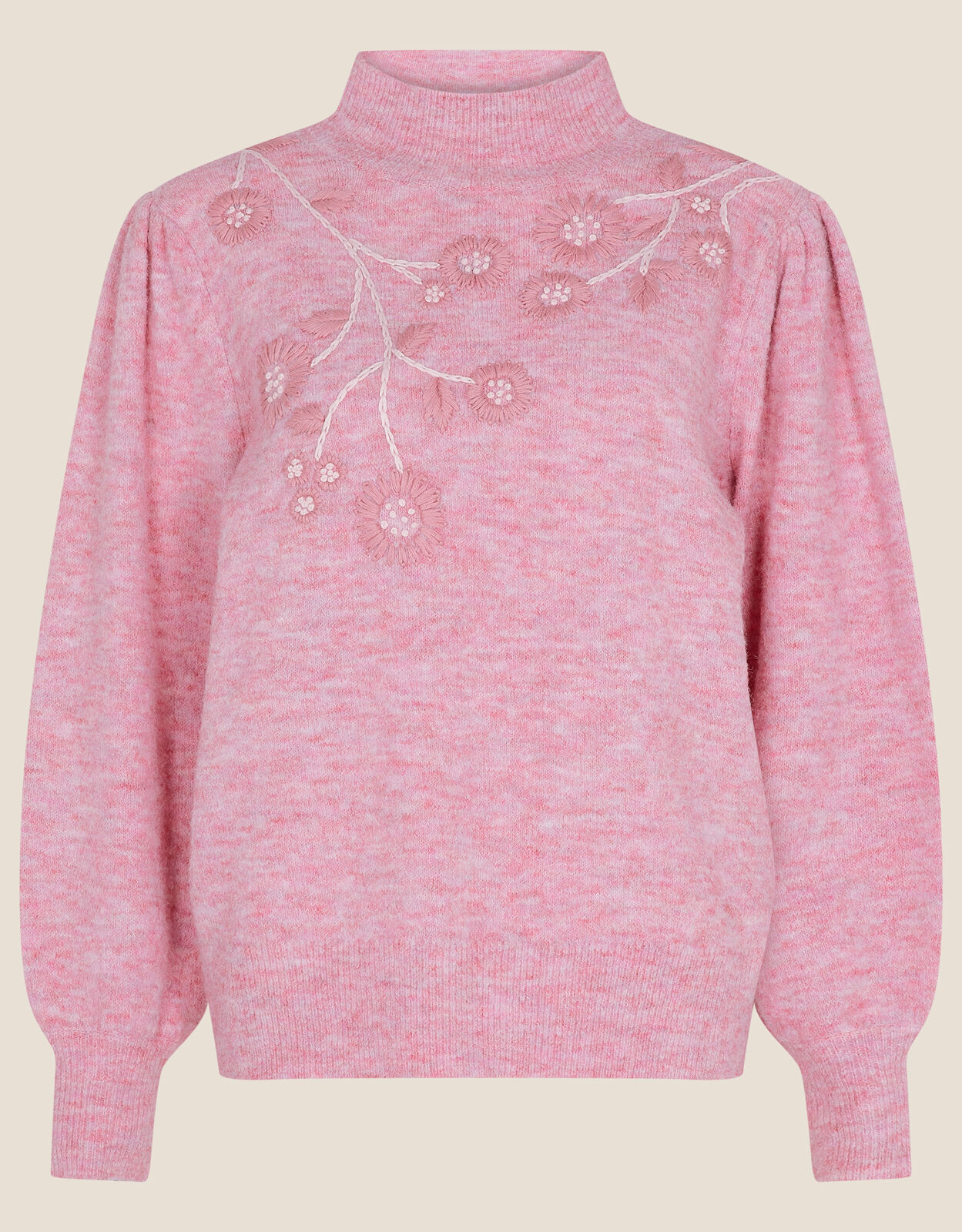 Embroidered Placement Jumper Pink