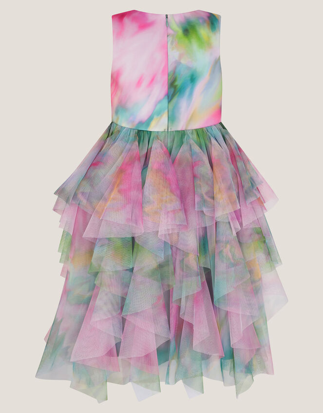Watercolour Sleeveless Ruffle Party Dress, Multi (MULTI), large
