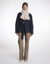 Rino & Pelle Stip Faux Fur Scarf, , large