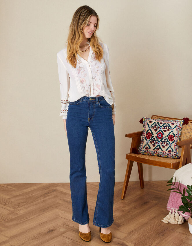 Estelle Embroidered Blouse in Sustainable Viscose, Ivory (IVORY), large