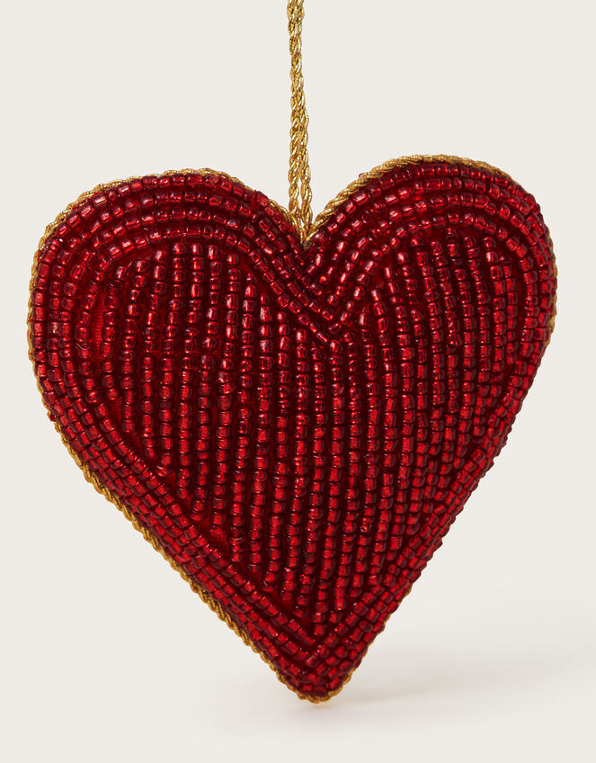 Beaded Heart Christmas Tree Decoration, , large