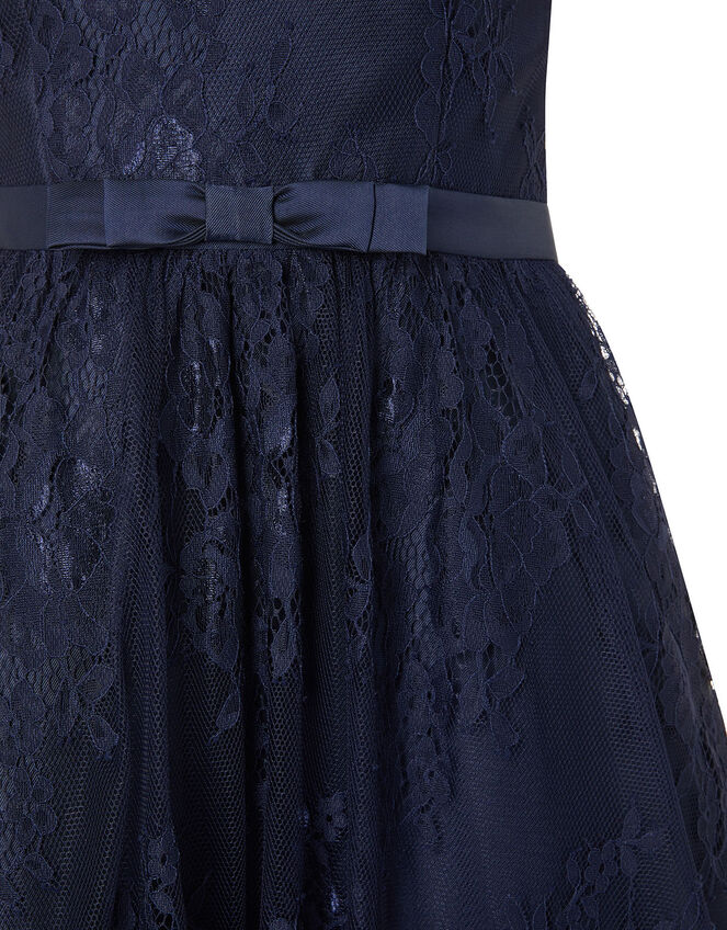 Lace One-Shoulder Prom Dress, Blue (NAVY), large