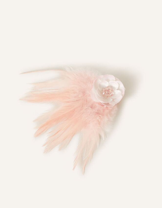 Fluffy Flower Bead Hair Clip, , large
