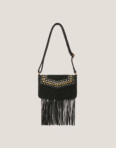 Zora Suede Fringe Crossbody Bag, , large