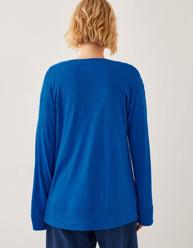 Sky Linen-Blend Jacket, Blue (BLUE), large