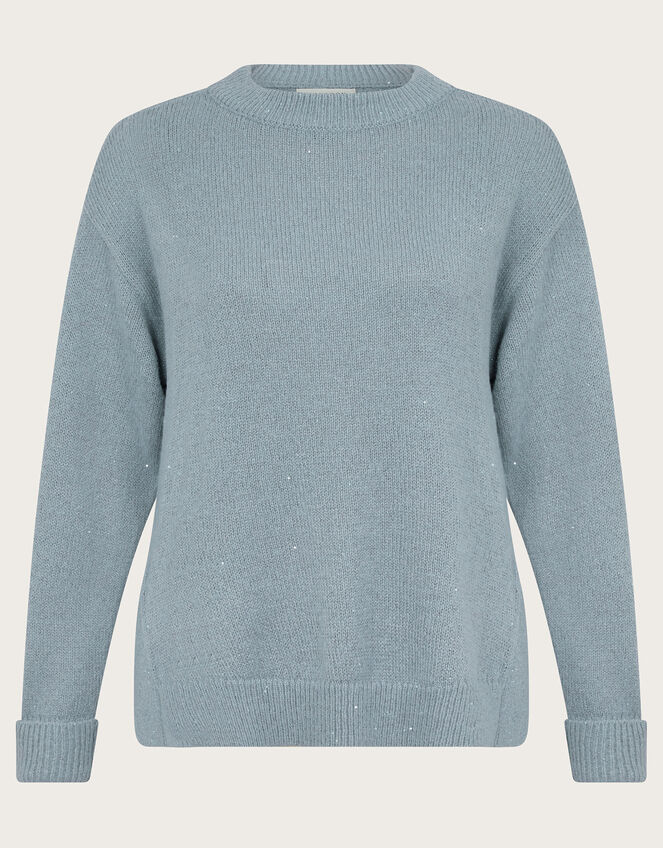 Sara Sequin Knit Jumper, Blue (LIGHT BLUE), large